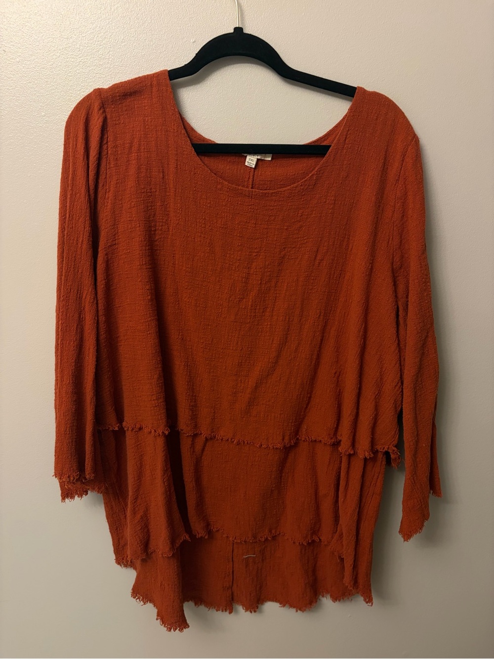 Umgee Layered Scoop-Neck Tunic in Rust